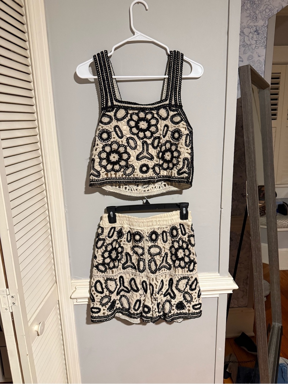 Rebellion Cream and Black Crochet Tank